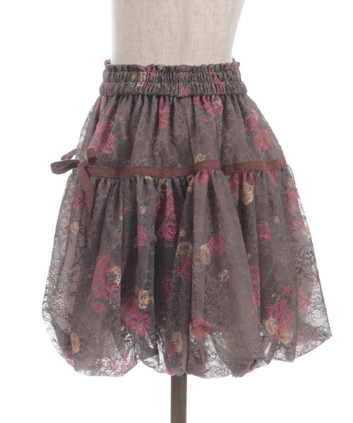 axes femme（アクシーズファム）の「ブーケレースバルーンミニスカート（スカート・レディース・ブラウン/クリーム・FREE）」の10枚目の写真