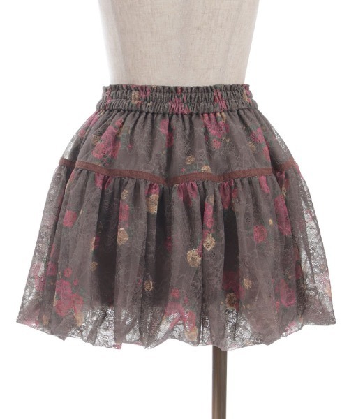 axes femme（アクシーズファム）の「ブーケレースバルーンミニスカート（スカート・レディース・ブラウン/クリーム・FREE）」の11枚目の写真