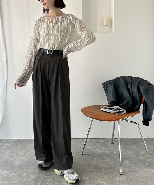 classicalelf（クラシカルエルフ）の「コーデにひとさじ、高級感。牛床革アソートバックルレザーベルト（ベルト・レディース・ブラック系2/ブラック系1/ダークブラウン系2/ダークブラウン系1/ブラック系3/ブラック系4・ONE SIZE）」の11枚目の写真