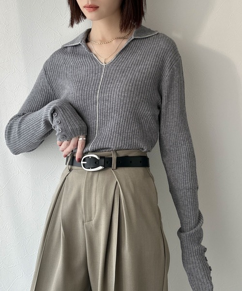 classicalelf（クラシカルエルフ）の「コーデにひとさじ、高級感。牛床革アソートバックルレザーベルト（ベルト・レディース・ブラック系2/ブラック系1/ダークブラウン系2/ダークブラウン系1/ブラック系3/ブラック系4・ONE SIZE）」の14枚目の写真