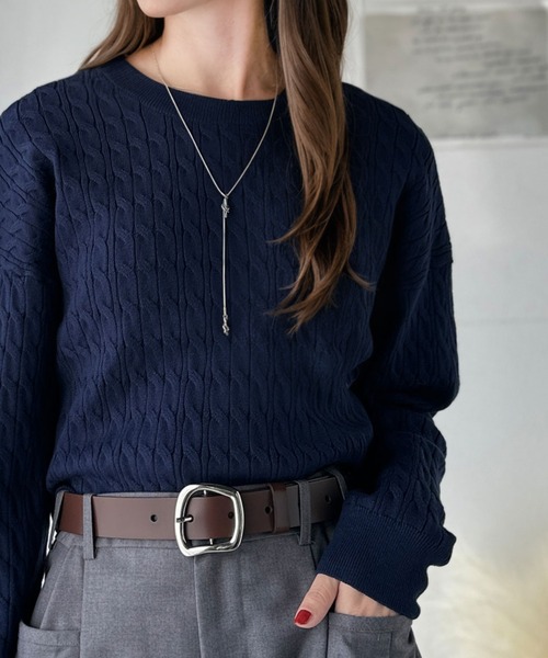 classicalelf（クラシカルエルフ）の「コーデにひとさじ、高級感。牛床革アソートバックルレザーベルト（ベルト・レディース・ブラック系2/ブラック系1/ダークブラウン系2/ダークブラウン系1/ブラック系3/ブラック系4・ONE SIZE）」の15枚目の写真