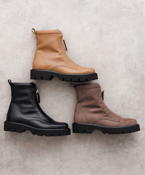 HIMIKO（ヒミコ）の「【HIMIKO】【撥水】フロントジップブーツ/651409（ブーツ・レディース・ブラウン/ブラック/グレー・21.5cm/23.0cm/25.5cm/22.0cm/22.5cm/23.5cm/24.0cm/24.5cm/25.0cm/26.0cm/26.5cm）」の5枚目の写真