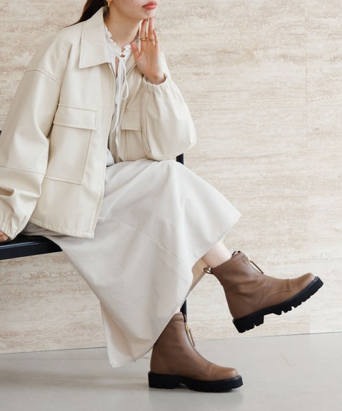 HIMIKO（ヒミコ）の「【HIMIKO】【撥水】フロントジップブーツ/651409（ブーツ・レディース・ブラウン/ブラック/グレー・21.5cm/23.0cm/25.5cm/22.0cm/22.5cm/23.5cm/24.0cm/24.5cm/25.0cm/26.0cm/26.5cm）」の22枚目の写真