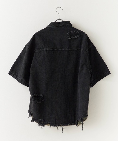 Theater code(シアターコード)の「Damaged Camouflage Denim Jacket/ダメージ迷彩デニムジャケット 秋 秋服メンズ 2026年秋冬(デニムジャケット・メンズ・ブラック系1/ブルー系1・M/L)」の22枚目の写真