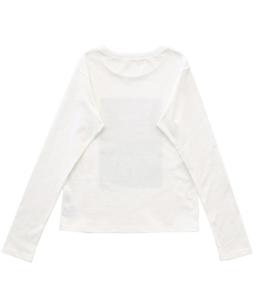 select MOCA（セレクトモカ）の「箔プリントロングTシャツ（Tシャツ/カットソー・レディース・ホワイト×ゴールド/ホワイト×シルバー/ブラック×ゴールド/ブラック×シルバー・FREE）」の21枚目の写真