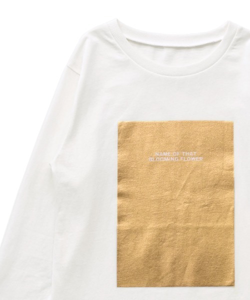 select MOCA（セレクトモカ）の「箔プリントロングTシャツ（Tシャツ/カットソー・レディース・ホワイト×ゴールド/ホワイト×シルバー/ブラック×ゴールド/ブラック×シルバー・FREE）」の13枚目の写真