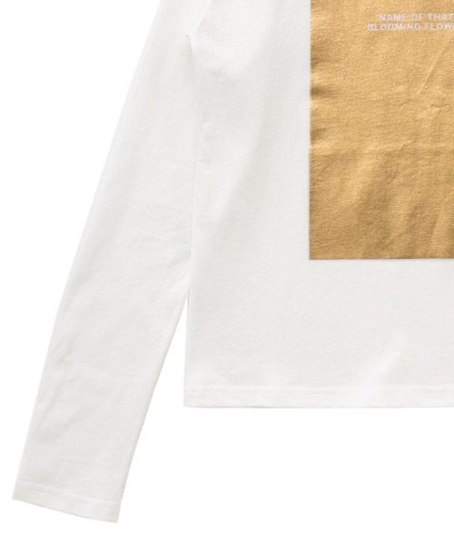 select MOCA（セレクトモカ）の「箔プリントロングTシャツ（Tシャツ/カットソー・レディース・ホワイト×ゴールド/ホワイト×シルバー/ブラック×ゴールド/ブラック×シルバー・FREE）」の14枚目の写真