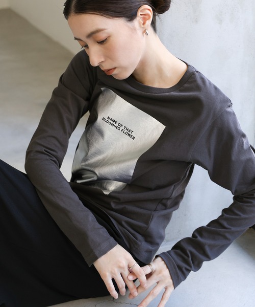 セール】箔プリントロングTシャツ（Tシャツ/カットソー）｜select MOCA