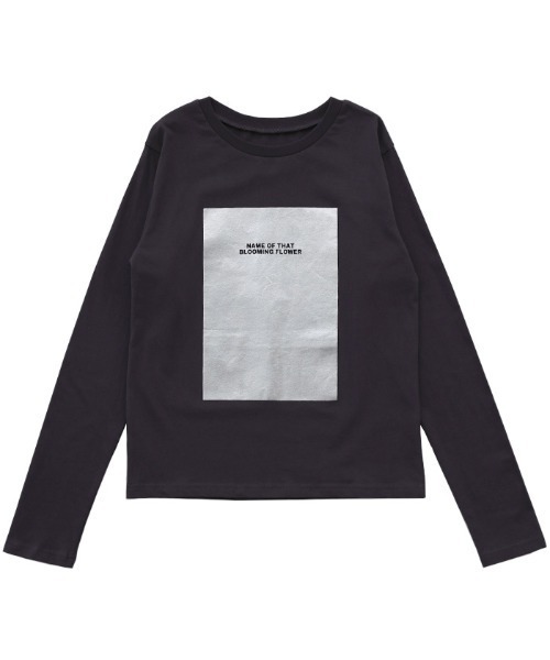 select MOCA（セレクトモカ）の「箔プリントロングTシャツ（Tシャツ/カットソー・レディース・ホワイト×ゴールド/ホワイト×シルバー/ブラック×ゴールド/ブラック×シルバー・FREE）」の17枚目の写真