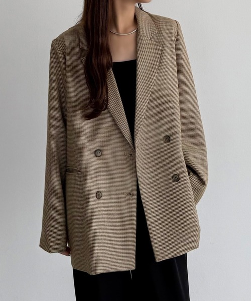 callautia（カラウティア）の「【肩パット入り】バックデザインオーバーサイズジャケット[高身長サイズMT/低身長サイズS有り]（テーラードジャケット・レディース・ライトベージュ/ブラック/ダークベージュ・MT/LARGE/MEDIUM/SMALL）」の18枚目の写真
