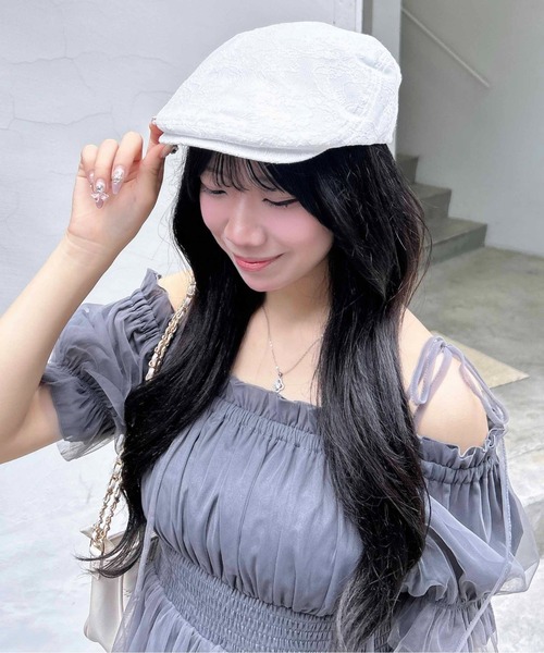 INGNI（イング）の「レースハンチング（ハット・レディース・ホワイト/ブラック・ONE SIZE）」の3枚目の写真