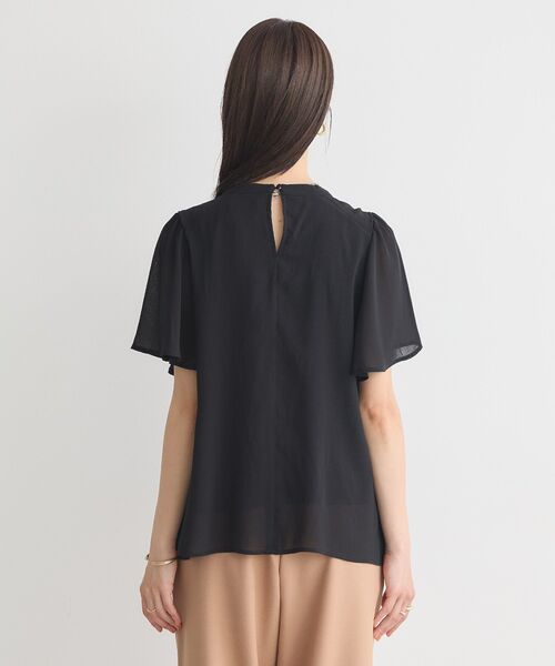 earth music&ecology(アースミュージックアンドエコロジー)の「マジョリカプリーツ半袖ブラウス(シャツ/ブラウス・レディース・ブラック系その他/アイボリー/ベージュ系その他3/ブラック・FREE)」の14枚目の写真