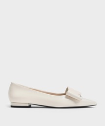 上品★Charles&Keith 編み込み リボン付 バレエシューズ 上品☆Charles&Keith 編み込み リボン付 バレエシューズ 靴