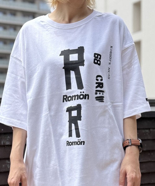 Romon（ロマン）の「ロマン【Romön】Big Silhouette T-shirts (Rx2)（Tシャツ/カットソー・メンズ・ホワイト/ブラック・L/M/S）」の14枚目の写真