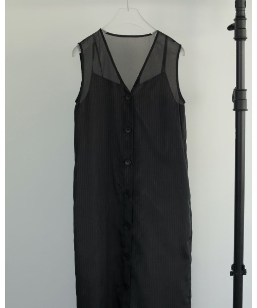 anuke(アンヌーク)の「anuke Stripe Layered Onepiece(ワンピース・レディース・ブラック/ベージュ・36/38)」の5枚目の写真
