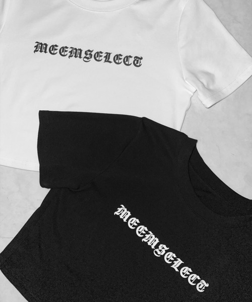 me+em select(ミームセレクト)の「【 2color 】グランジロゴショートちびTシャツ / grunge logo short chibi T-shirt(Tシャツ/カットソー・レディース・ホワイト/ブラック・FREE)」の3枚目の写真