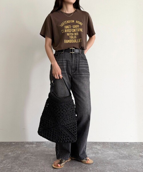 fredy emue（フレディエミュ）の「ヴィンテージライクピグメントTシャツ（Tシャツ/カットソー・レディース・オフホワイト/ライトブルー/ブラウン/レッド・38）」の5枚目の写真