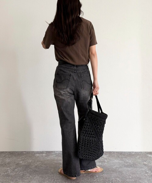 fredy emue（フレディエミュ）の「ヴィンテージライクピグメントTシャツ（Tシャツ/カットソー・レディース・オフホワイト/ライトブルー/ブラウン/レッド・38）」の7枚目の写真