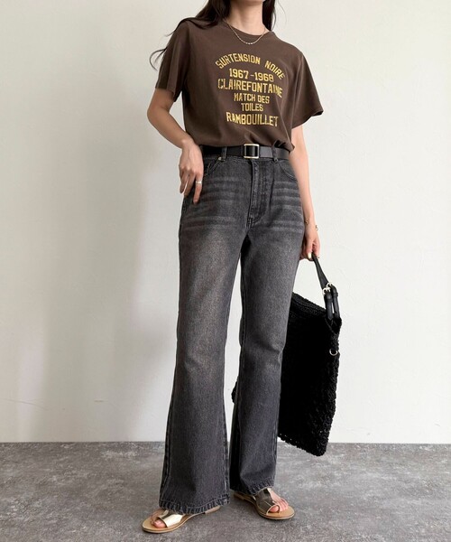 fredy emue（フレディエミュ）の「ヴィンテージライクピグメントTシャツ（Tシャツ/カットソー・レディース・オフホワイト/ライトブルー/ブラウン/レッド・38）」の8枚目の写真