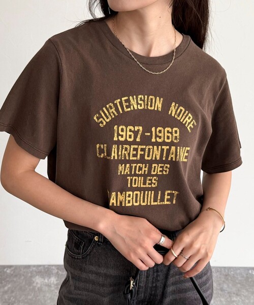 fredy emue（フレディエミュ）の「ヴィンテージライクピグメントTシャツ（Tシャツ/カットソー・レディース・オフホワイト/ライトブルー/ブラウン/レッド・38）」の14枚目の写真