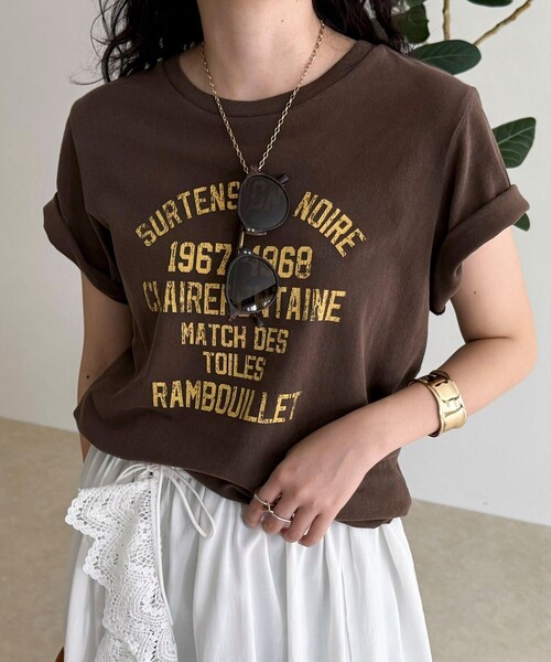 fredy emue（フレディエミュ）の「ヴィンテージライクピグメントTシャツ（Tシャツ/カットソー・レディース・オフホワイト/ライトブルー/ブラウン/レッド・38）」の15枚目の写真