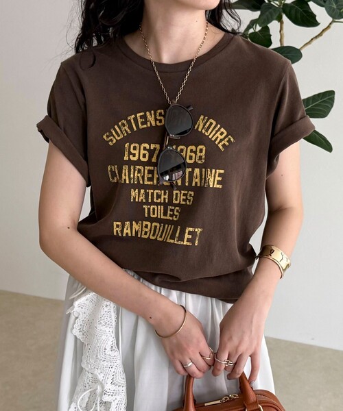 fredy emue（フレディエミュ）の「ヴィンテージライクピグメントTシャツ（Tシャツ/カットソー・レディース・オフホワイト/ライトブルー/ブラウン/レッド・38）」の16枚目の写真