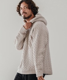 CALL&RESPONSE（コールアンドレスポンス）の「mpa3859-ヘリンボーンニットパーカー-サイセンタク（パーカー）」