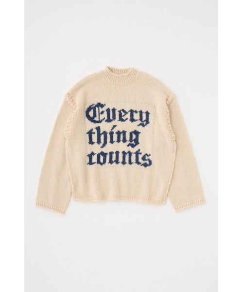 MOUSSY(マウジー)の「KNITTED WORDS セーター(ニット/セーター・レディース・ライトブラック/杢グレー/オフホワイト・FREE)」の5枚目の写真