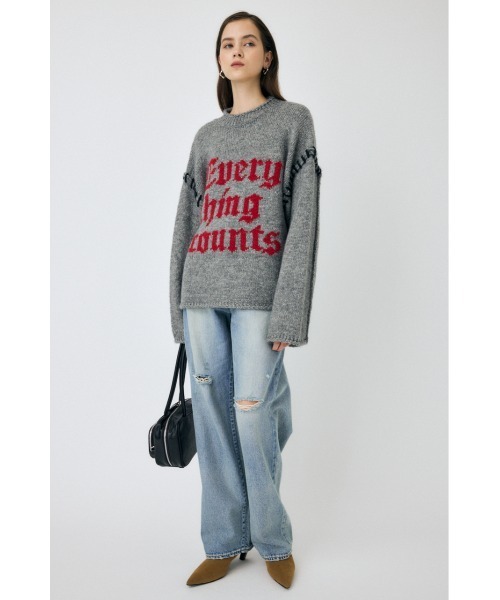 Hochan MOUSSY KNITTED WORDS セーター Hochan MOUSSY KNITTED WORDS セーター moussy｜KNITTED WORDS