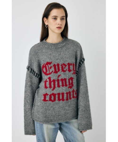 Hochan MOUSSY KNITTED WORDS セーター 25年AW新作】KNITTED WORDS セーター（ニット/セーター