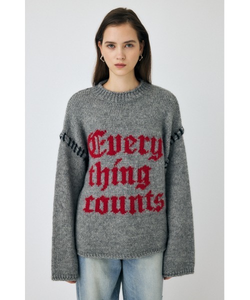MOUSSY(マウジー)の「KNITTED WORDS セーター(ニット/セーター・レディース・ライトブラック/杢グレー/オフホワイト・FREE)」の11枚目の写真