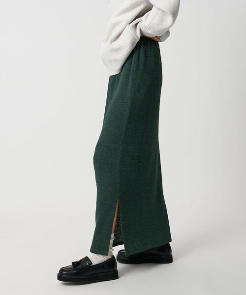 CITEN（シテン）の「＜CITEN＞ブークレカットナロースカート（スカート・レディース・ブラック/ダークグリーン/ワイン・FREE）」の3枚目の写真