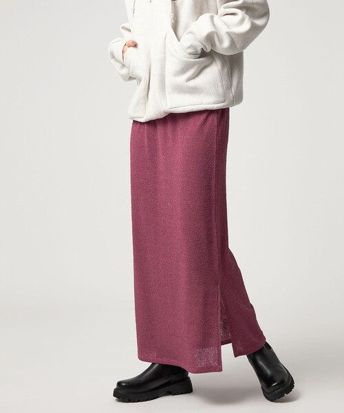 CITEN（シテン）の「＜CITEN＞ブークレカットナロースカート（スカート・レディース・ブラック/ダークグリーン/ワイン・FREE）」の6枚目の写真