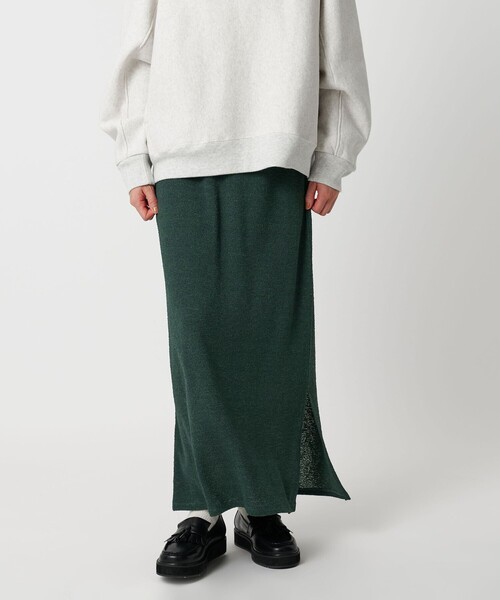 CITEN（シテン）の「＜CITEN＞ブークレカットナロースカート（スカート・レディース・ブラック/ダークグリーン/ワイン・FREE）」の8枚目の写真