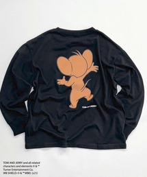 希少古着トムとジェリー×ファイヤーパターン ブラックロンTカットソー 希少古着トムとジェリー×ファイヤーパターン ブラックロンT