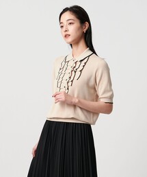 ユナイテッドアローズ コットンシルク ティアドロップ ニット ベージュ UNITED ARROWS｜ユナイテッドアローズ（レディース）のニット