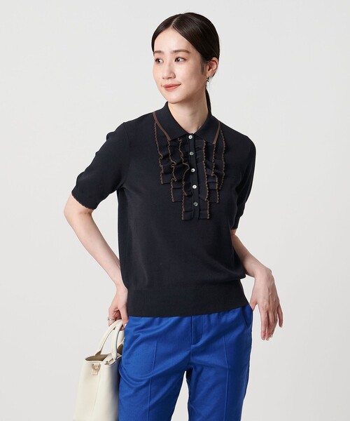 united arrows スカラップ セーラーカラー ショートスリーブニット スカラップ セーラー ノースリーブ ニット ウォッシャブル