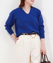 NOLLEY'S Sophi上質イタリアウール　ロングVネックプルオーバーニット NOLLEY'S Sophi上質イタリアウール ロングVネックプルオーバー