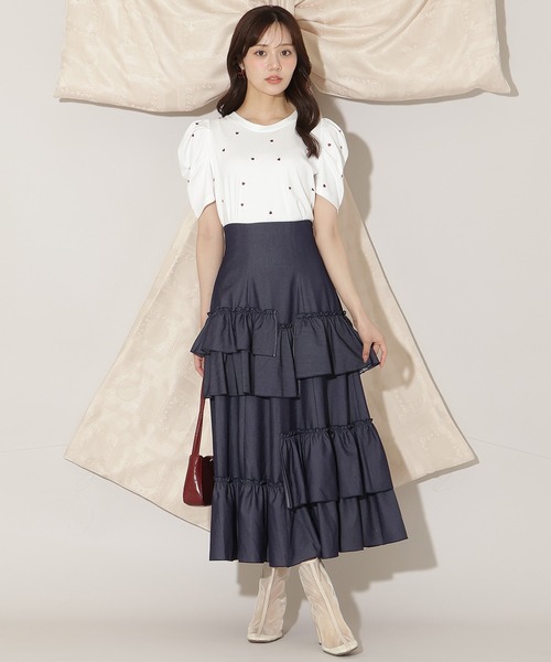 WILLSELECTION(ウィルセレクション)の「ハート刺繍タックスリーブTシャツ(Tシャツ/カットソー・レディース・ピンク/オフホワイト/ブラック・FREE)」の18枚目の写真