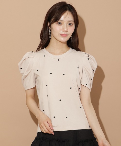 WILLSELECTION(ウィルセレクション)の「ハート刺繍タックスリーブTシャツ(Tシャツ/カットソー・レディース・ピンク/オフホワイト/ブラック・FREE)」の19枚目の写真