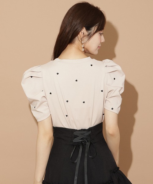 WILLSELECTION(ウィルセレクション)の「ハート刺繍タックスリーブTシャツ(Tシャツ/カットソー・レディース・ピンク/オフホワイト/ブラック・FREE)」の21枚目の写真