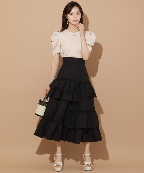 WILLSELECTION(ウィルセレクション)の「ハート刺繍タックスリーブTシャツ(Tシャツ/カットソー・レディース・ピンク/オフホワイト/ブラック・FREE)」の12枚目の写真