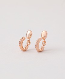◆金属アレルギー対応◆◆made in japan◆【純金厚メッキ】 ビジュー 極小ミニマル ループフィットイヤリング