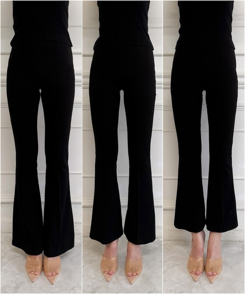 ROYAL PARTY（ロイヤルパーティー）の「ガムストレッチフレアパンツ（その他パンツ・レディース・ベージュ/ブラック・FREE/SHORT/TALL）」の7枚目の写真