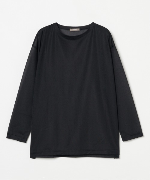 HELIOPOLE（エリオポール）の「SHEER LONG SLEEVE TEE（Tシャツ/カットソー・レディース・ライトグレー/ブラック・38）」の2枚目の写真