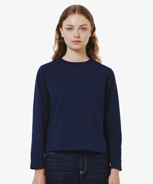 LACOSTE(ラコステ)の「スムースロングスリーブTシャツ(Tシャツ/カットソー・レディース・ブラック/オフホワイト/ネイビー・34/38/36/40)」の1枚目の写真