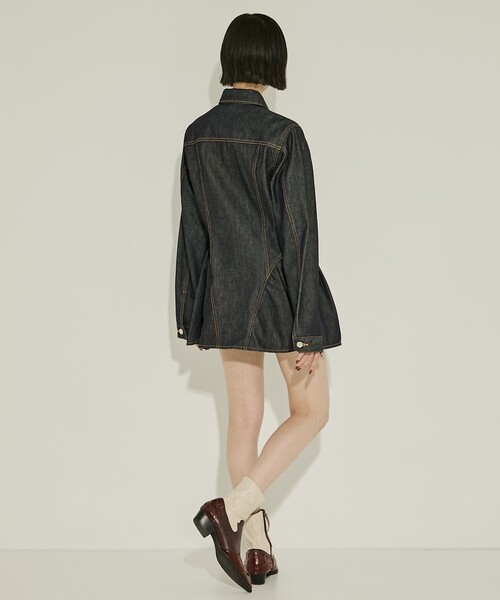 JOHN LAWRENCE SULLIVAN(ジョンローレンスサリバン)の「【JOHN LAWRENCE SULLIVAN/ジョンローレンスサリバン】RIGID DENIM PEPLUM JACKET/リジッドデニムペプラムジャケット(デニムジャケット・レディース・ダークインディゴブルー・XS)」の4枚目の写真