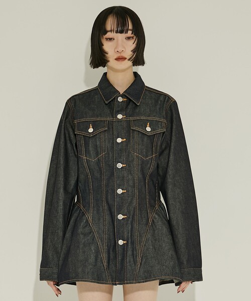 JOHN LAWRENCE SULLIVAN(ジョンローレンスサリバン)の「【JOHN LAWRENCE SULLIVAN/ジョンローレンスサリバン】RIGID DENIM PEPLUM JACKET/リジッドデニムペプラムジャケット(デニムジャケット・レディース・ダークインディゴブルー・XS)」の5枚目の写真
