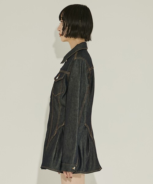 JOHN LAWRENCE SULLIVAN(ジョンローレンスサリバン)の「【JOHN LAWRENCE SULLIVAN/ジョンローレンスサリバン】RIGID DENIM PEPLUM JACKET/リジッドデニムペプラムジャケット(デニムジャケット・レディース・ダークインディゴブルー・XS)」の6枚目の写真