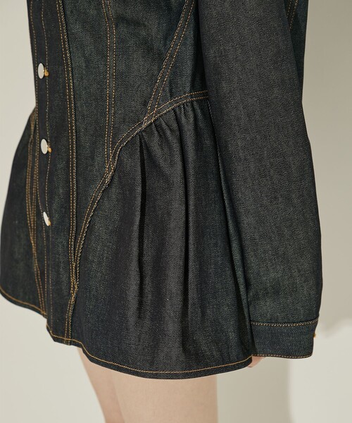 JOHN LAWRENCE SULLIVAN(ジョンローレンスサリバン)の「【JOHN LAWRENCE SULLIVAN/ジョンローレンスサリバン】RIGID DENIM PEPLUM JACKET/リジッドデニムペプラムジャケット(デニムジャケット・レディース・ダークインディゴブルー・XS)」の10枚目の写真